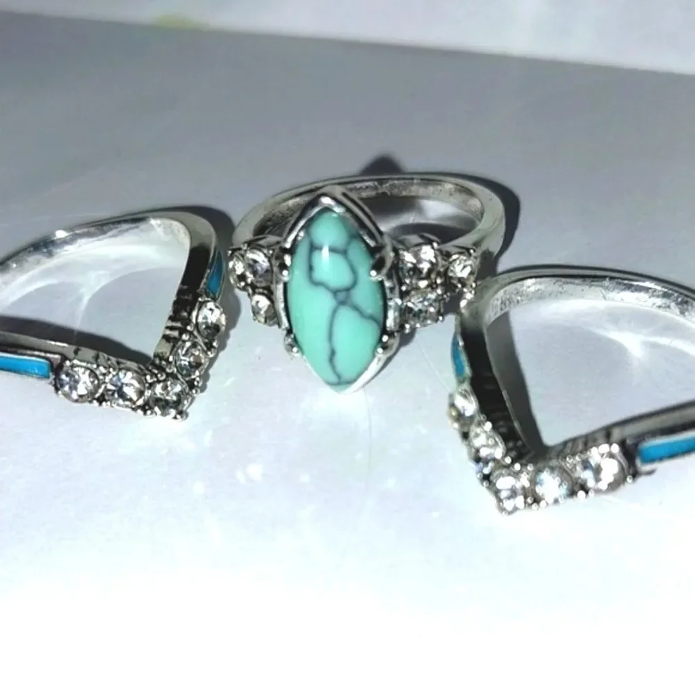 Absolutely gorgeous 3pc vintage ring set sz.6